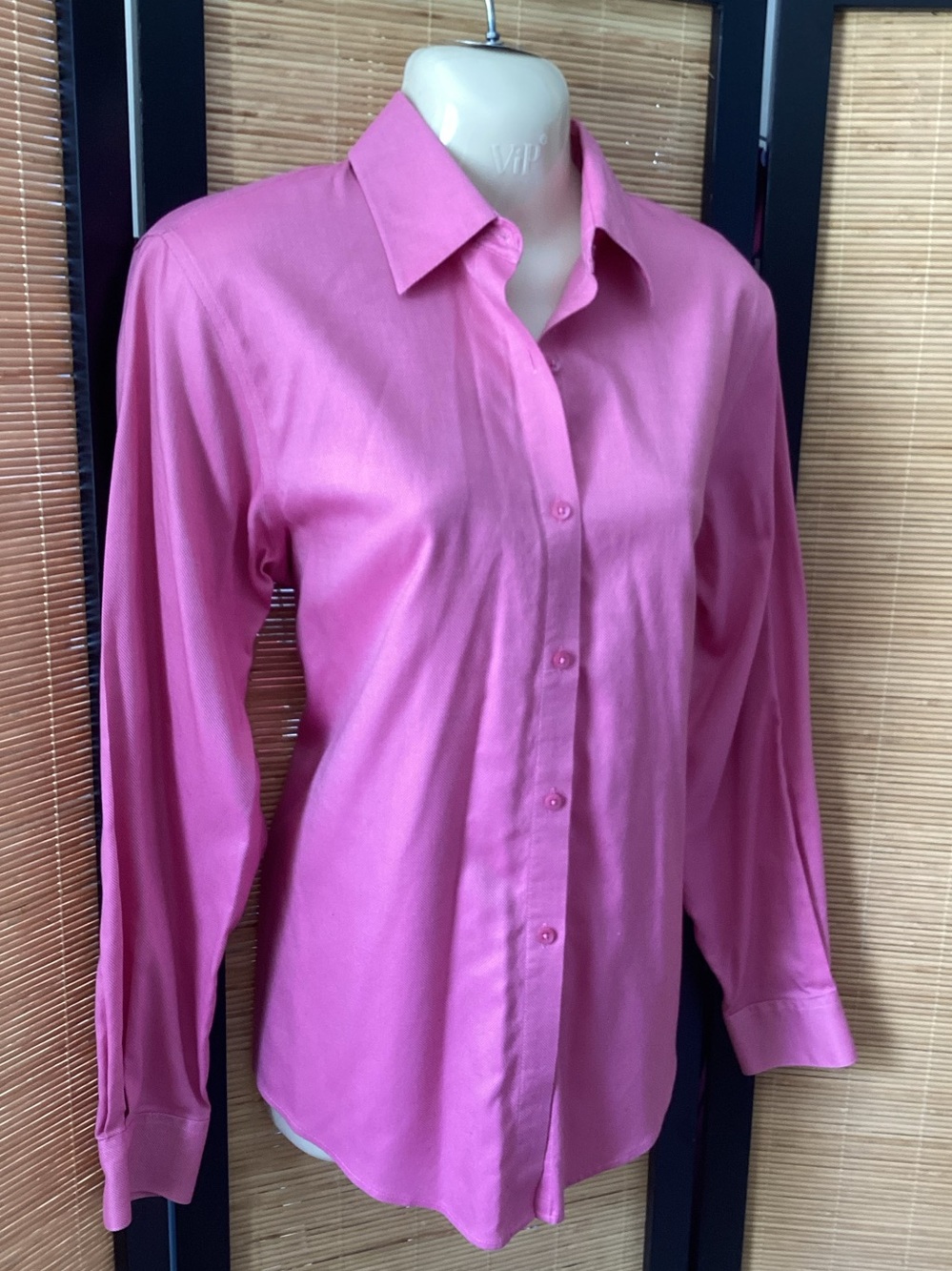 NWOT Talbots wrinkle resistant shirt Sz S pink cotton button down long sleeve